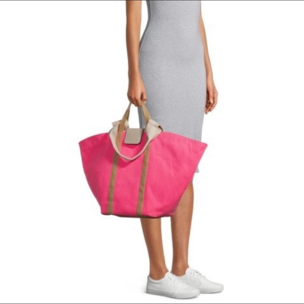 Perfect Beach Tulip Tote Bag Hot Pink
